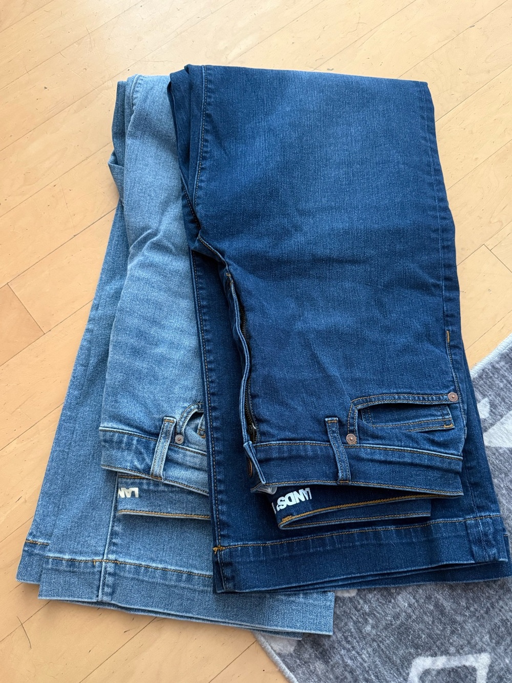 Lands End Recover High Rise Wide Leg Jeans x2